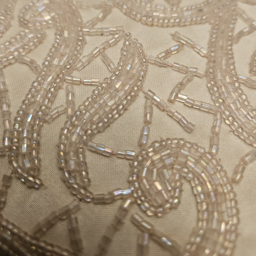 Elegant Cream Beaded Cocktail Evening Bag/Purse. - Picture 5 of 8
